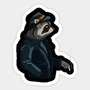 raccoon noir Sticker